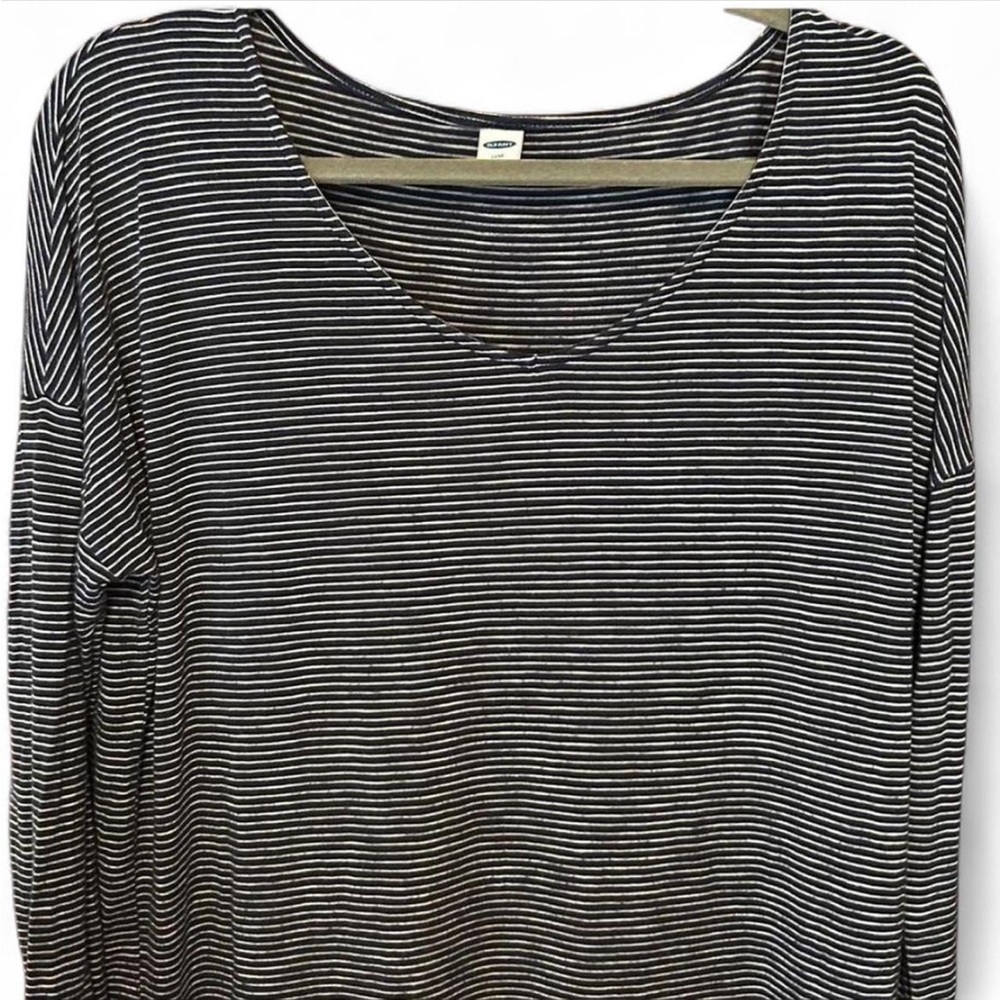 Women's Blue & White Long Sleeve Top